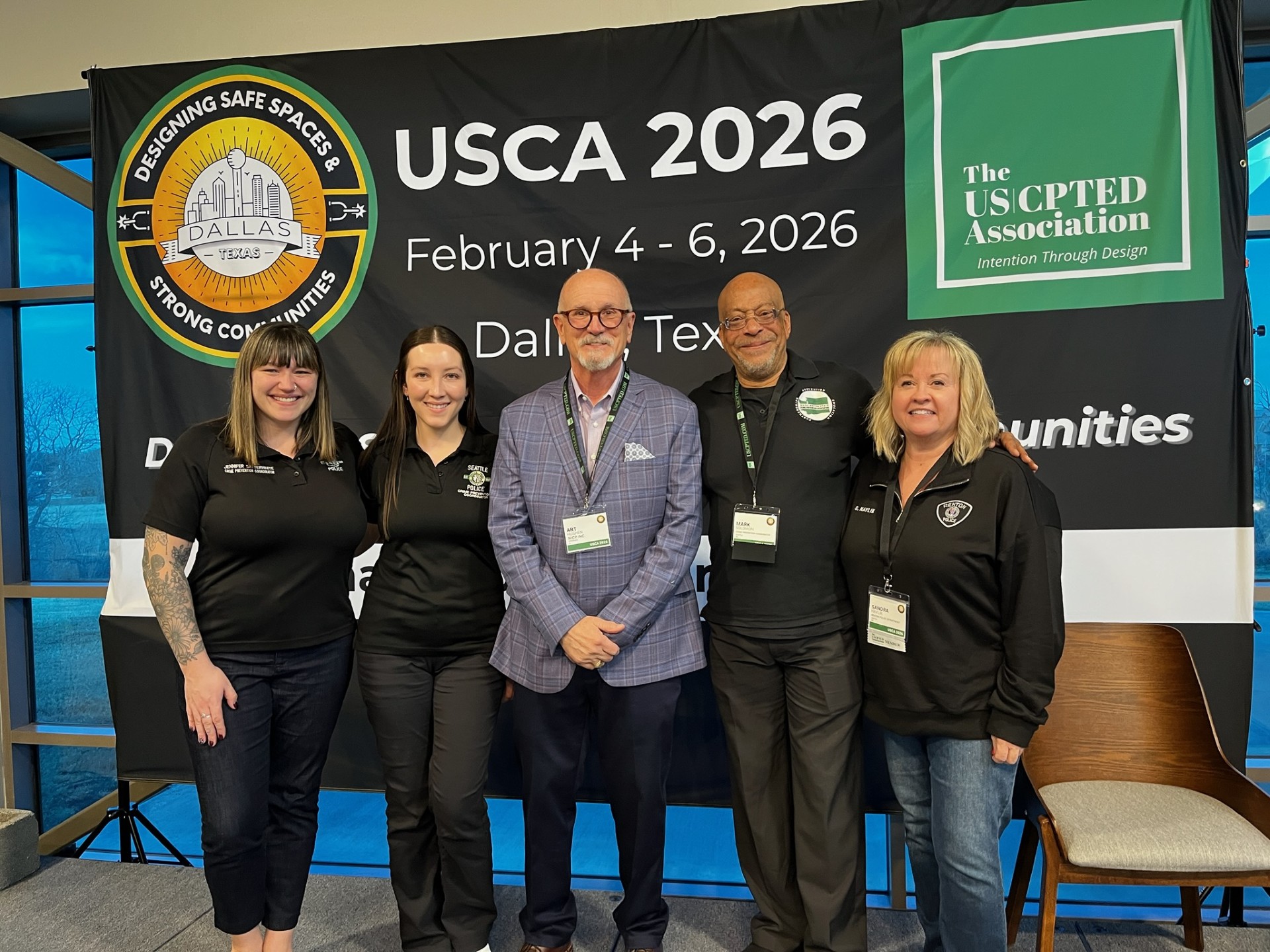 WSCPA Board members Jennifer Satterwhite, Katelyn Yep, Mark Solomon and Sandra Havlik with Art Hushen, founder of the National institute of Crime Prevention (NICP) and Association